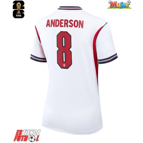 Inglaterra Elliot Anderson #8 Primera Equipación Mujer Mundial 2026 Manga Corta